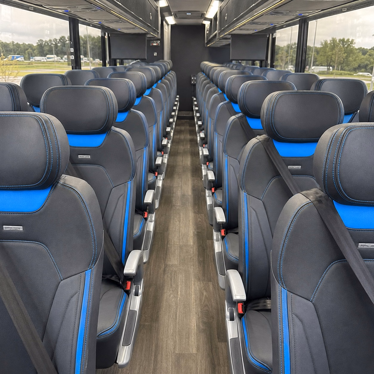 56 passenger charter bus inside